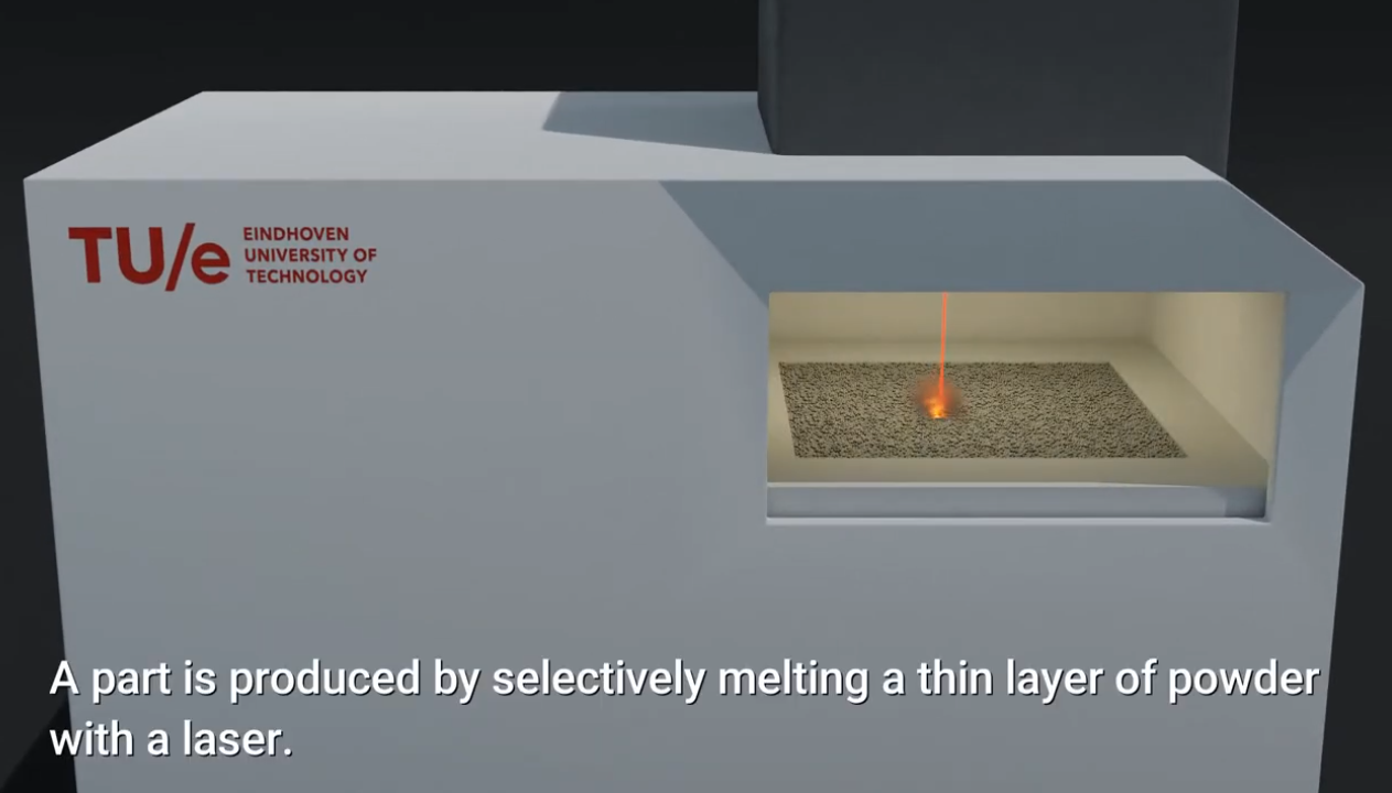Photorealistic render from L-PBF process simulation data